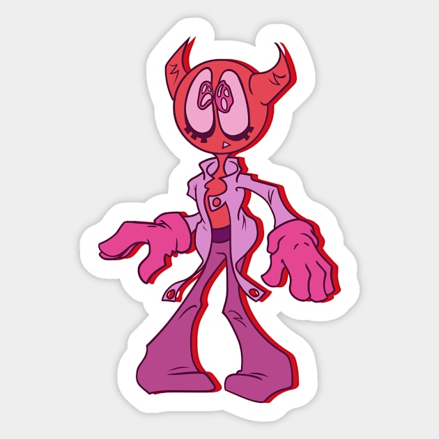 Devil (Pink) Sticker by Hood_Boy_Cartoons